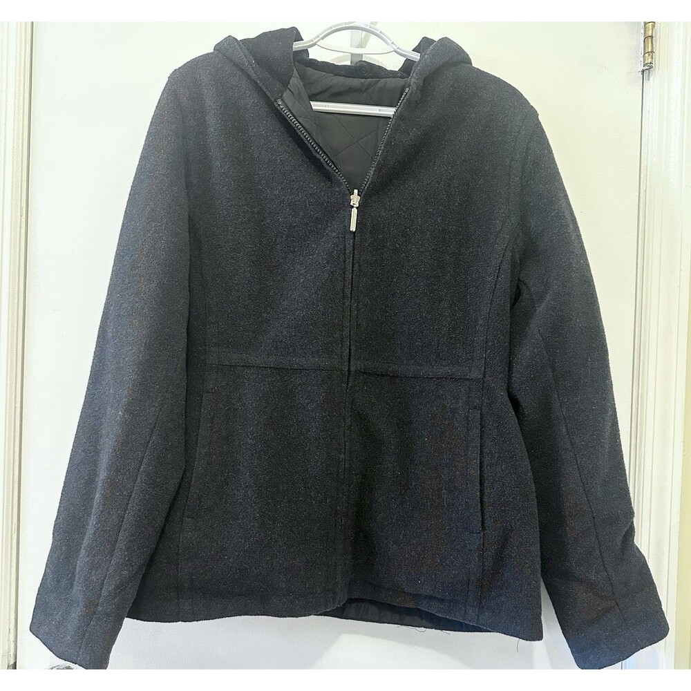 Weather Tamer Wool Hooded Jacket Women’s Medium Quilted Lined Silk Interior